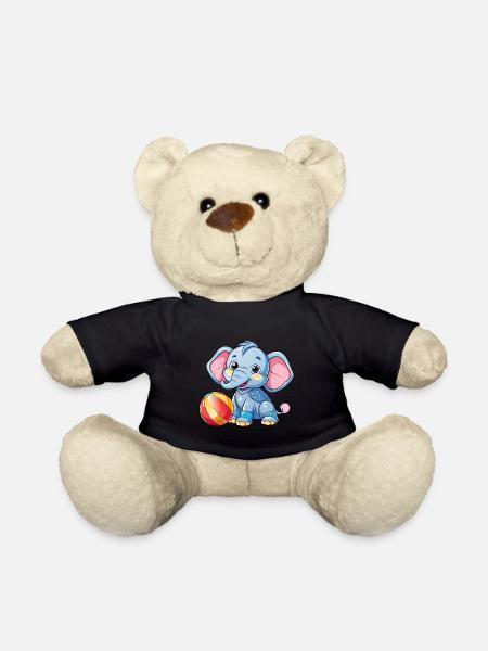 Playing Baby Elephant - Teddy Bear - black