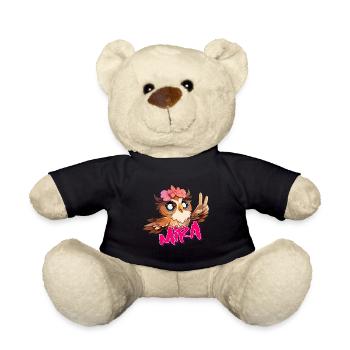 MIRA - Beau nom de fille avec hibou mignon - Nounours - noir - Devant