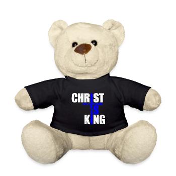 Le Christ est roi Foi chrétienne Religieux - Nounours - noir - Devant