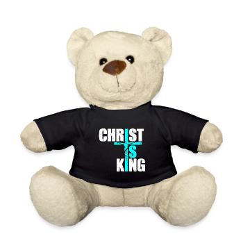 Le Christ est roi Foi chrétienne Religieux - Nounours - noir - Devant