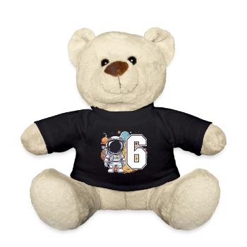 6e anniversaire astronaute aventure spatiale pour les garçons - Nounours - noir - Devant