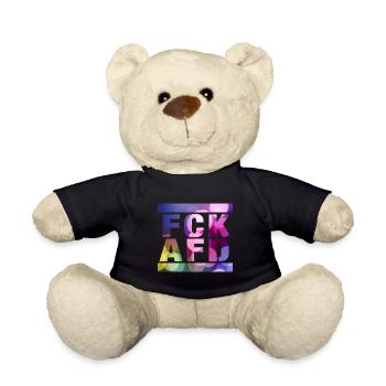 FCK AFD - Zeichen setzen gegen Rechts, Gegen Nazis - Teddy - Schwarz - Vorne