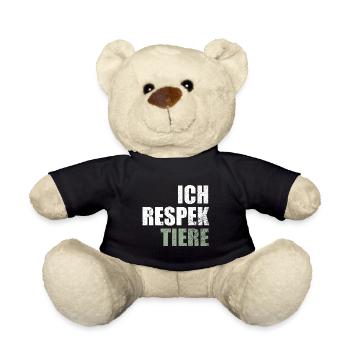 Ich Respektiere Tiere Tierschutz Vegan - Teddy - Schwarz - Vorne