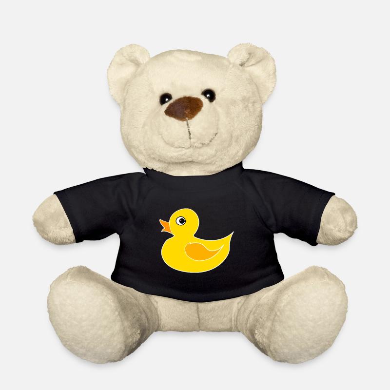 Ente Entchen Quietscheente Quak - Teddy - Schwarz