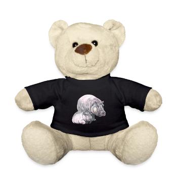 Hippo hippo-hippopotame t-shirt idée cadeau - Nounours - noir - Devant