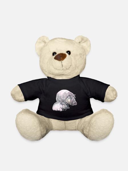 Hippo hippo-hippopotame t-shirt idée cadeau - Nounours - noir