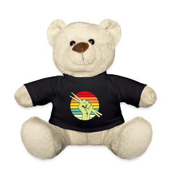 Retro Sunset Drummer Drumstick Musician - Teddy - Schwarz - Vorne