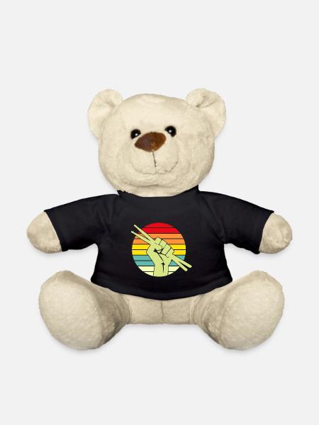 Retro Sunset Drummer Drumstick Musicien - Nounours - noir