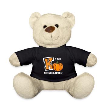 K is for kindergarten preschool teacher gifts - Teddy Bear - black - Front