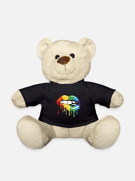LGBT. Rainbow Lip. Pro Gay Pride Month LGBTQ - Teddy - Schwarz