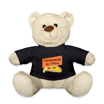 Propulsé par Pizza Retro Pizza Lover Designs - Nounours - noir - Devant
