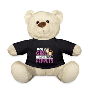 Cute Just A Girl Who Loves Ferrets Women Funny Wea - Teddy Bear - black - Front
