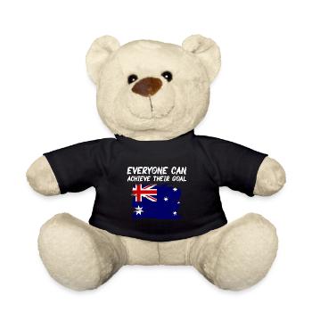 Australia Flag Down Under Australian Flag - Teddy Bear - black - Front