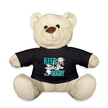Rugby Keep Calm And Play Rugby - Teddy Bear - black - Front