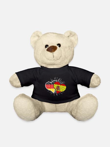 Deutschland Spanien Herzen Fußball Länderspiel - Teddy - Schwarz