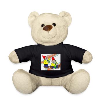 Funny dwarf garden gnome - Teddy Bear - black - Front