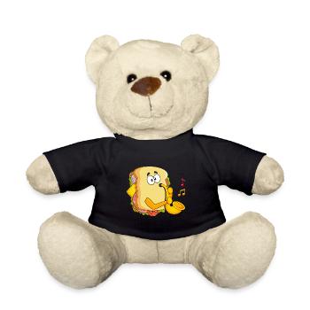 Saxophonist Saxophone Cheese Music Musicians - Teddy Bear - black - Front