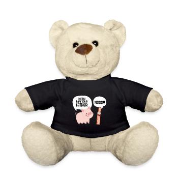 bacon I am your father Design for a pig and bacon - Teddy Bear - black - Front