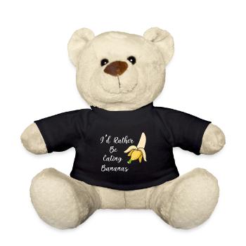 Banana Eating Funny Saying Tropical Fruits - Teddy Bear - black - Front