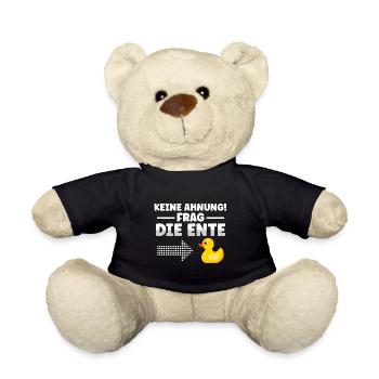 Frag die Badeente Gummiente - Teddy - Schwarz - Vorne