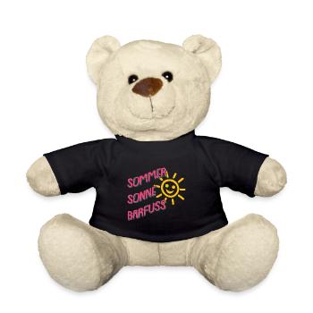 Sommer Sonne Barfuss am Strand Urlaub Ferien - Teddy - Schwarz - Vorne
