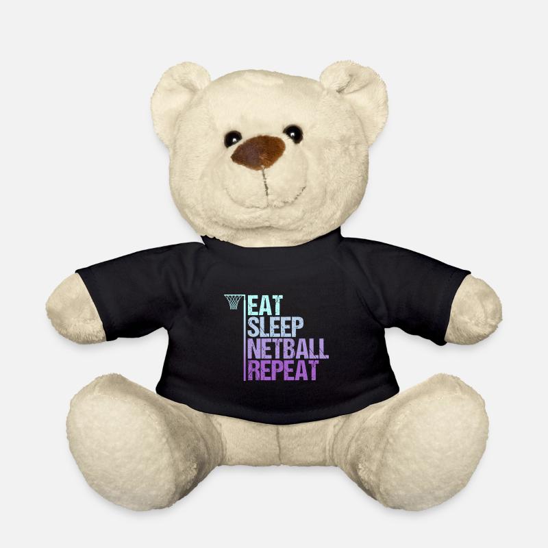 Netball Funny Netball Player - Teddy Bear - black