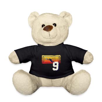 Fußball Torwart 9. Geburtstag Keeper - Teddy - Schwarz - Vorne