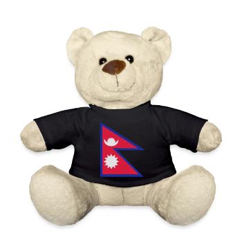 Flag of Nepal - Teddy Bear - black - Front