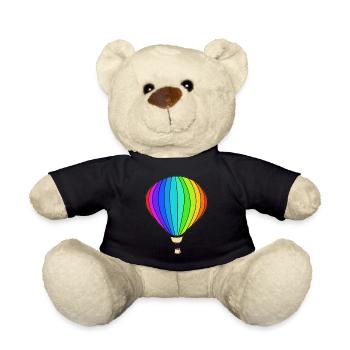 Balloon rainbow hot air balloon - Teddy Bear - black - Front