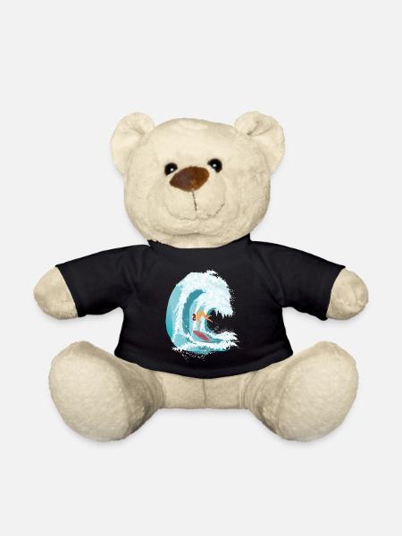 RIDE THE WAVE! - Teddy Bear - black