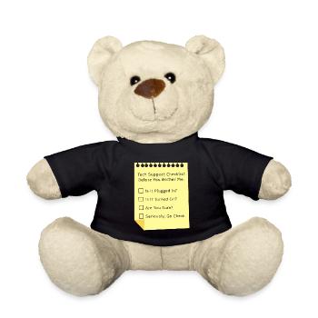 Tech Support Checkliste Funny Helpdesk IT-Ingenieur - Teddy - Schwarz - Vorne