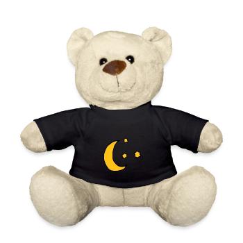 moon and stars - Teddy Bear - black - Front