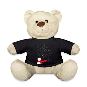 Schneekatze weiß - Teddy - Schwarz - Vorne