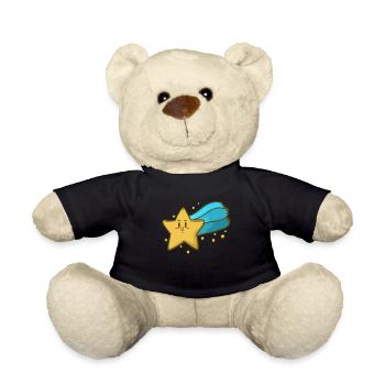 Star Sky Clouds Night Moon Sparkle Chilling idea - Teddy Bear - black - Front