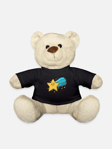 Stern Himmel Wolken Nacht Mond Schein Schauer Idee - Teddy - Schwarz