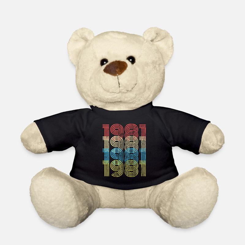 1981 Geburtsjahr- Retro Vintage Look Geburtstag - Teddy - Schwarz