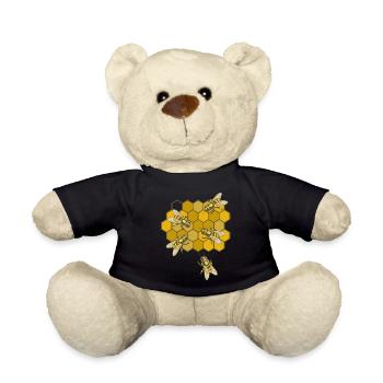 Abeilles sur nid d'abeille - Nounours - noir - Devant