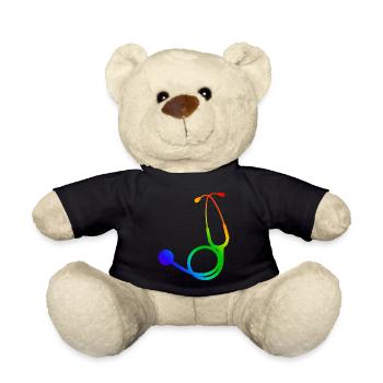 Stethoscope colored | Stethoscope coloured - Teddy Bear - black - Front