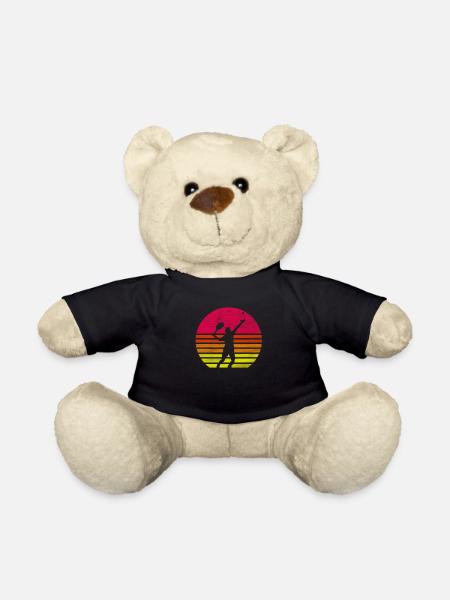 Tennis Tennisspieler Retro Aufschlag Geschenk - Teddy - Schwarz