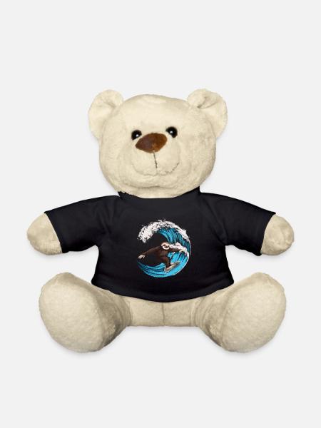 Surfende Trägheit - lustiges u. Niedliches hawaiisches Surfer-Geschenk - Teddy - Schwarz