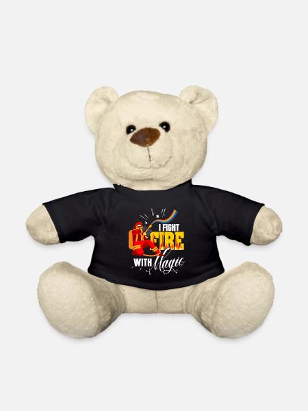 Feuerwehr Magie Regenbogen Geschenk - Teddy - Schwarz