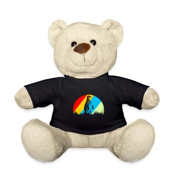 Pinguin Retro Tier Vogel Geschenk - Teddy - Schwarz - Vorne