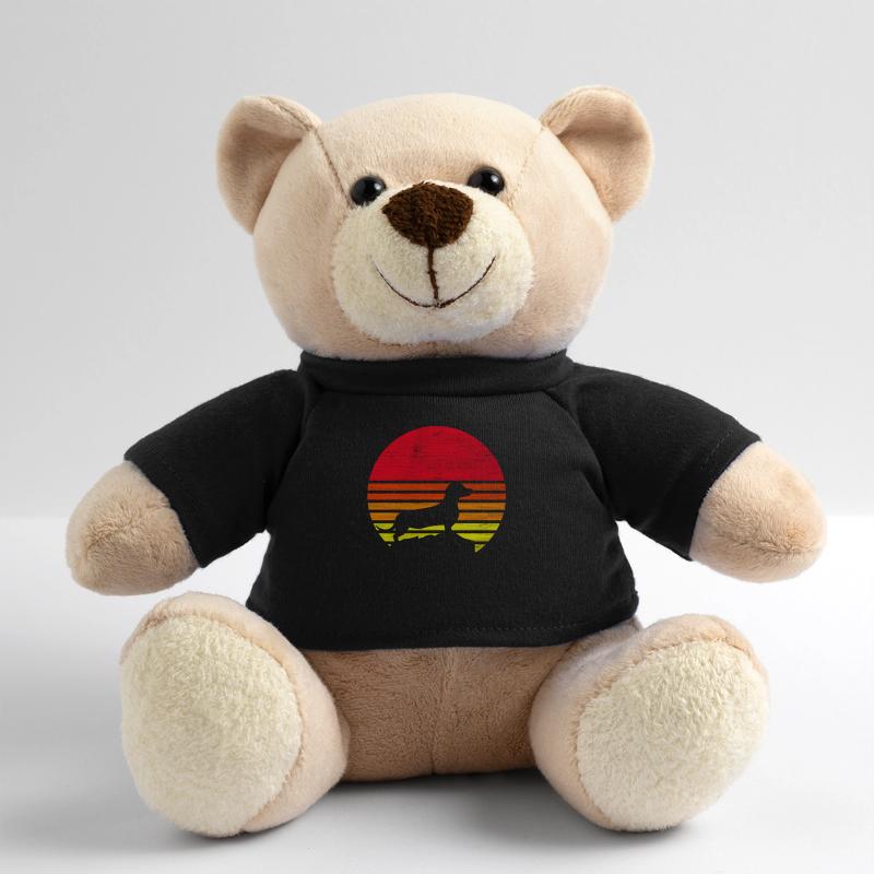Retro Dackel Silhouette Geschenk Teddy