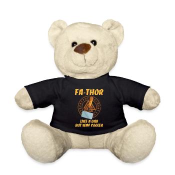 Dad Fa-Thor Hammer Hero Gift - Teddy Bear - black - Front