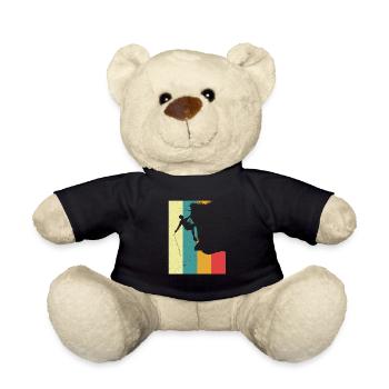 Vintage Klettern Kletterer Felsen Berge Geschenk - Teddy - Schwarz - Vorne
