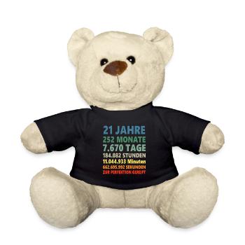 21ter 21 Jahre 21. Geburtstag Geschenk - Teddy - Schwarz - Vorne