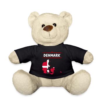 Denmark flag Copenhagen countries outline EU - Teddy Bear - black - Front