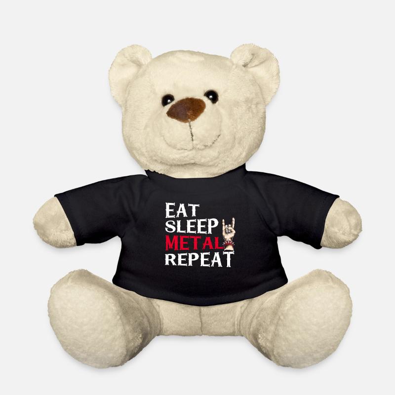 Eat Sleep Metal Repeat Party Heavy Metal Geschenk - Teddy - Schwarz