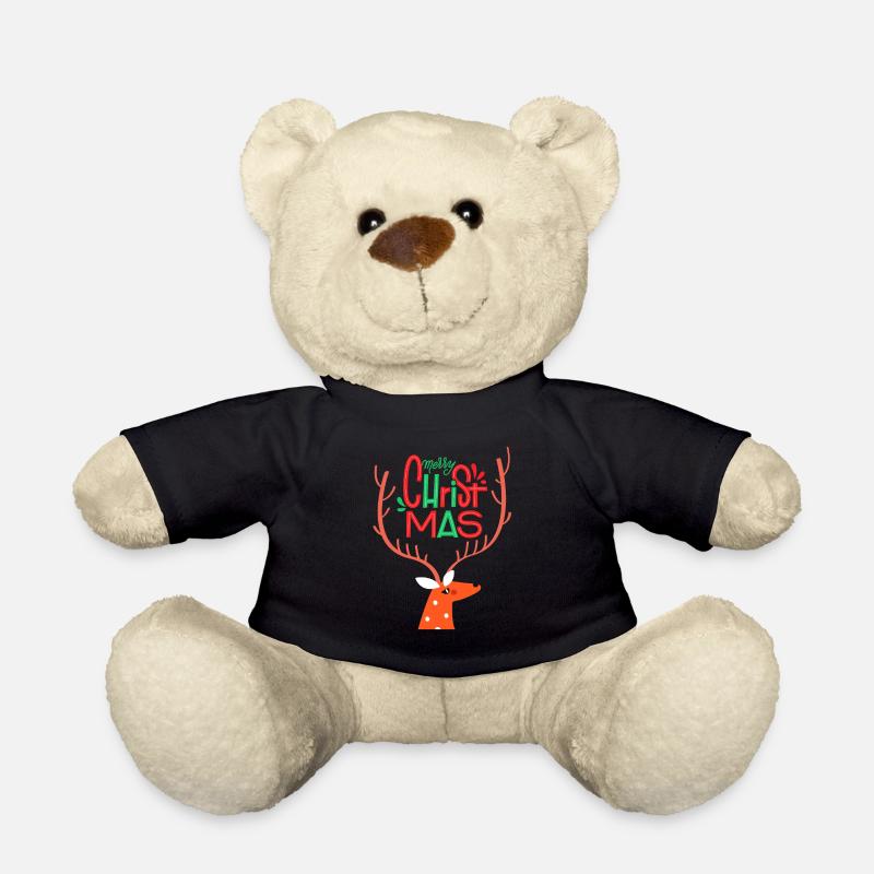 Merry Christmas Rentier Snow Weihnachten Geschenk - Teddy - Schwarz