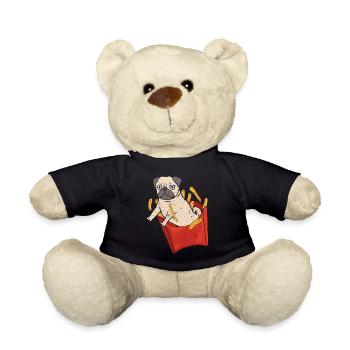French Bulldog jumps out of chips box - Teddy Bear - black - Front